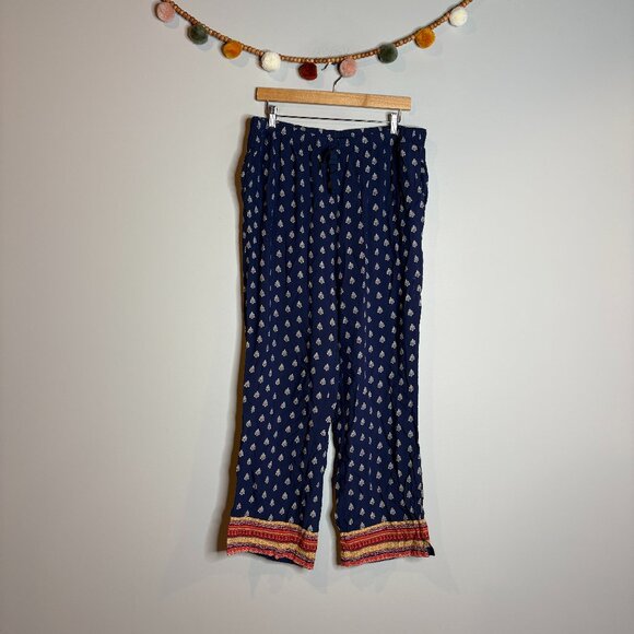 Coldwater Creek patterned boho wide leg pull on pants - Picture 1 of 6